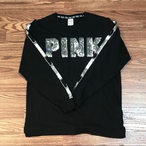 Pink Victoria’s Secret Long Sleeve Black Shirt